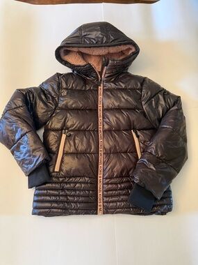 Michael Kors girls chocolate brown with pink jacket sz 10/12